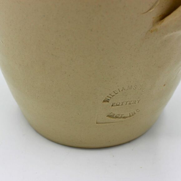 Vintage Williamsburg Pottery Pitcher Set 4 Matching Cups Cobalt Blue Leaf Design - Picture 2 of 7